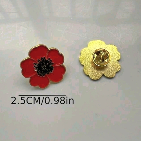 Poppy Pin / Remembrance Day Brooch 💮 - Picture 2 of 6